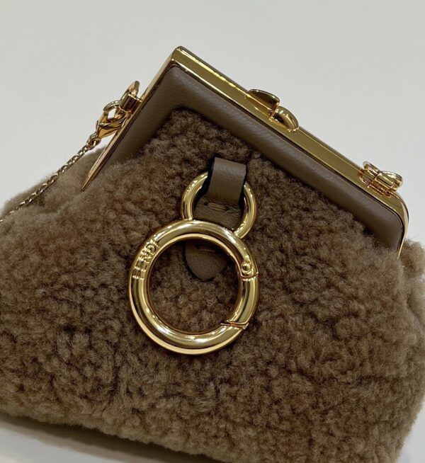 1:1 Replica Fendi First Mini Brown Mink Bag For Woman 11.5cm/4in