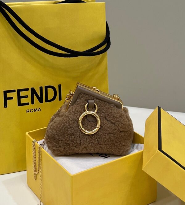 1:1 Replica Fendi First Mini Brown Mink Bag For Woman 11.5cm/4in