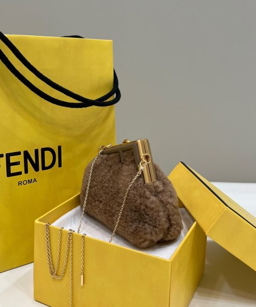 1:1 Replica Fendi First Mini Brown Mink Bag For Woman 11.5cm/4in
