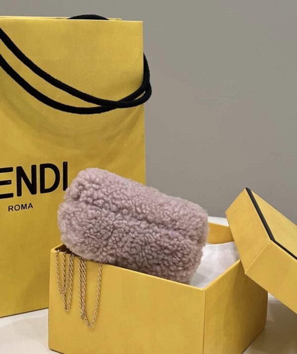 1:1 Replica Fendi First Mini Pink Mink Bag For Woman 11.5cm/4in