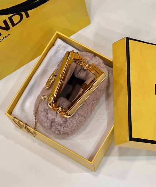1:1 Replica Fendi First Mini Pink Mink Bag For Woman 11.5cm/4in