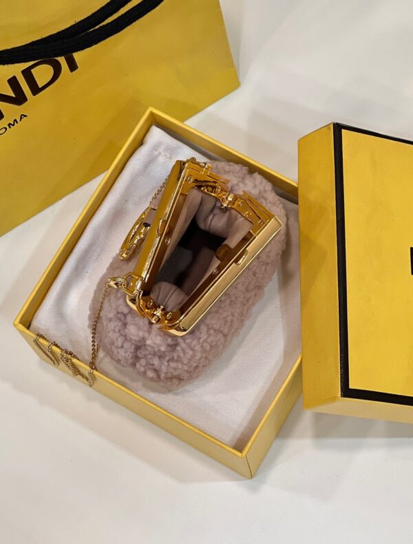 1:1 Replica Fendi First Mini Pink Mink Bag For Woman 11.5cm/4in