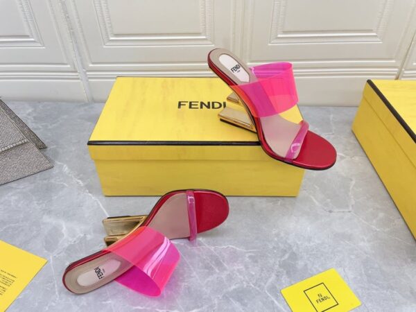 Fendi First Pink Transparent High-Heeled Sandals For Women