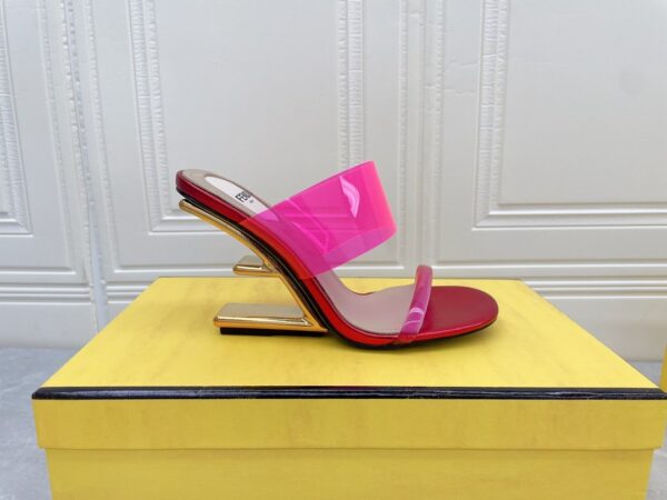 Fendi First Pink Transparent High-Heeled Sandals For Women