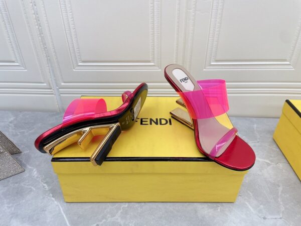 Fendi First Pink Transparent High-Heeled Sandals For Women