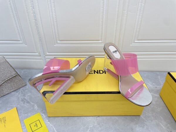 Fendi First Pink Transparent High-Heeled Sandals For Women