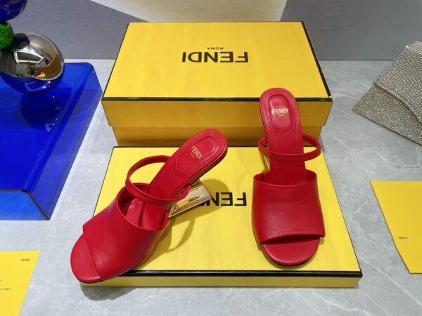 Fendi First Red High-Heeled Sandals For Women