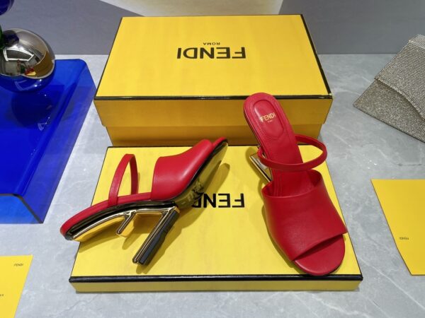 Fendi First Red High-Heeled Sandals For Women