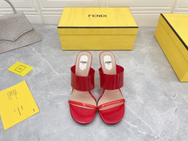 Fendi First Red Transparent High-Heeled Sandals For Women