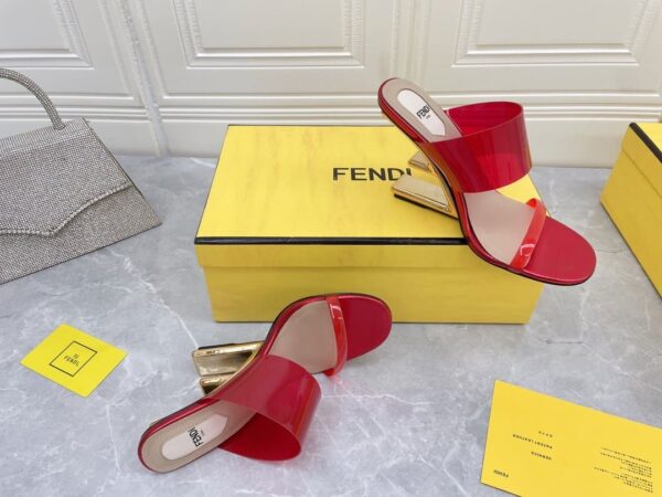 Fendi First Red Transparent High-Heeled Sandals For Women