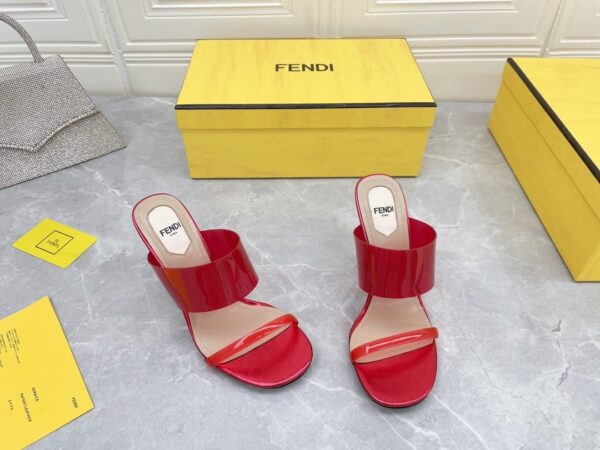 Fendi First Red Transparent High-Heeled Sandals For Women