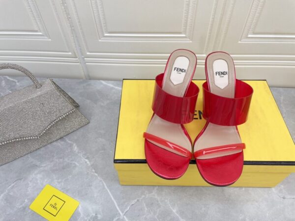Fendi First Red Transparent High-Heeled Sandals For Women