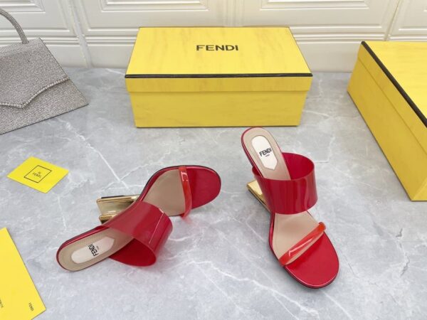 Fendi First Red Transparent High-Heeled Sandals For Women