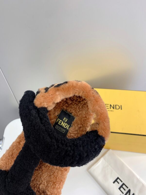 Fendi First Shearling Sandal Black For Women
