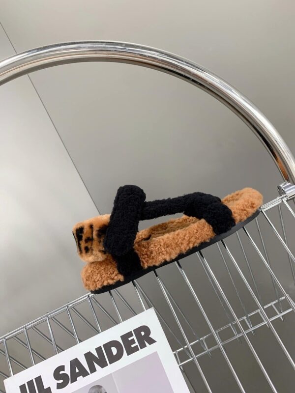 Fendi First Shearling Sandal Black For Women
