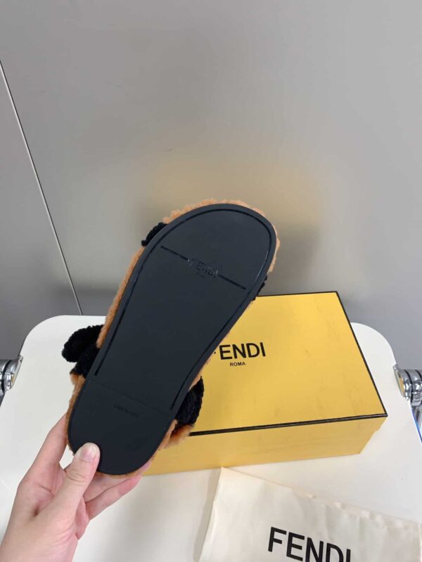 Fendi First Shearling Sandal Black For Women