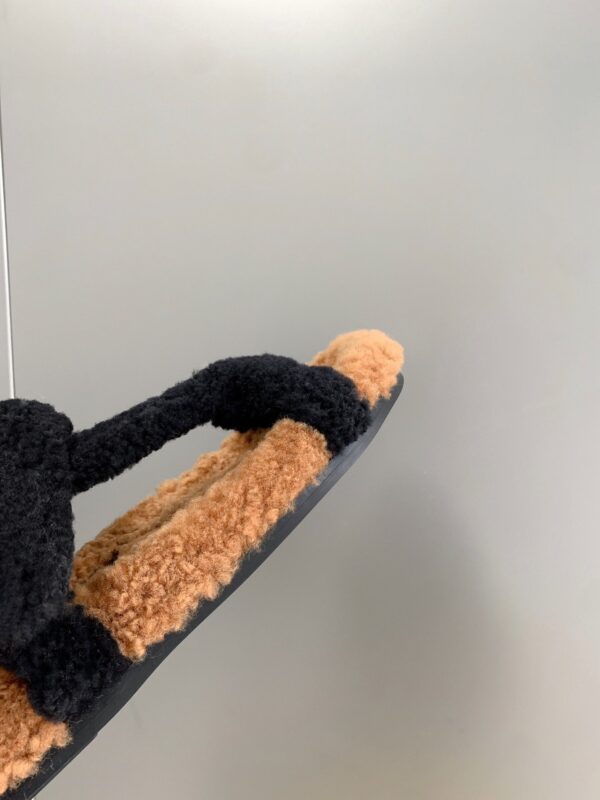 Fendi First Shearling Sandal Black For Women