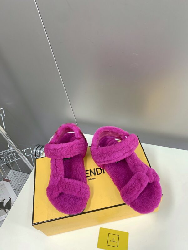 Fendi First Shearling Sandal Pink For Women