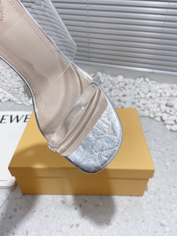 Fendi First Silver Transparent High-Heeled Sandals For Women