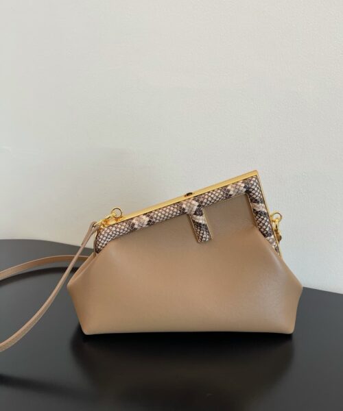 1:1 Replica Fendi First Small Beige with exotic details Bag For Woman 26cm/10in 8BP129AGWRF1GEM