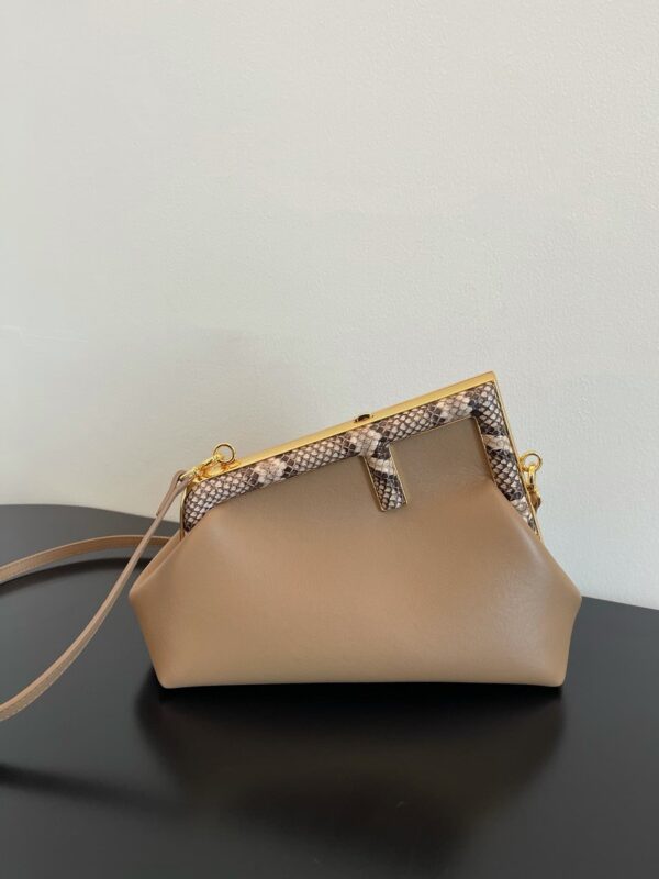 1:1 Replica Fendi First Small Beige with exotic details Bag For Woman 26cm/10in 8BP129AGWRF1GEM