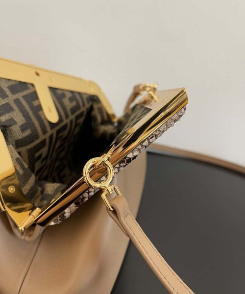 1:1 Replica Fendi First Small Beige with exotic details Bag For Woman 26cm/10in 8BP129AGWRF1GEM