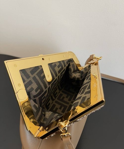 1:1 Replica Fendi First Small Beige with exotic details Bag For Woman 26cm/10in 8BP129AGWRF1GEM