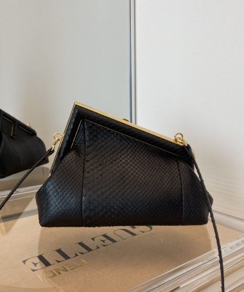 1:1 Replica Fendi First Small Black For Women, Women's Bags, Shoulder And Crossbody Bags 10.2in/26cm FF 8BP129A