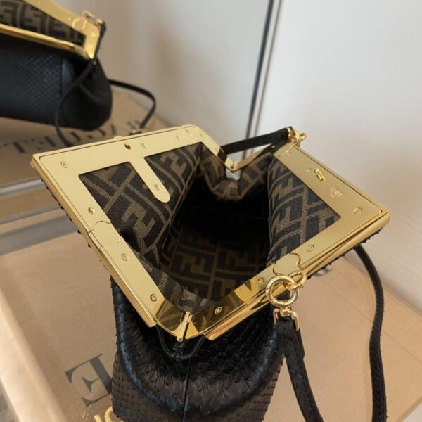 1:1 Replica Fendi First Small Black For Women, Women's Bags, Shoulder And Crossbody Bags 10.2in/26cm FF 8BP129A