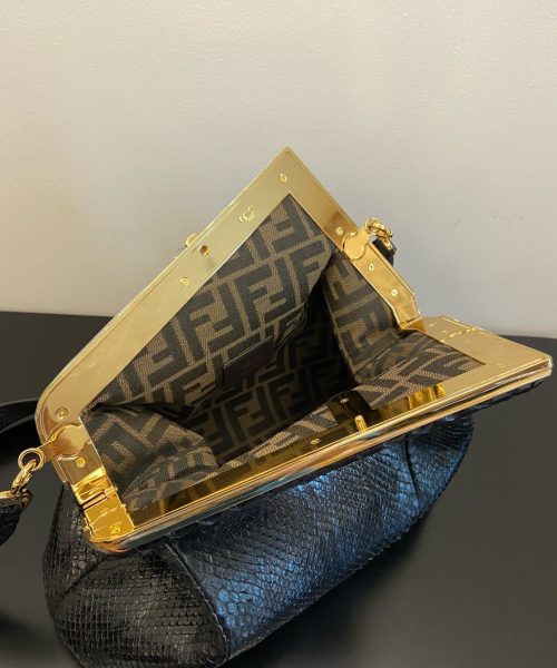 1:1 Replica Fendi First Small Black For Women, Women's Bags, Shoulder And Crossbody Bags 10.2in/26cm FF 8BP129A
