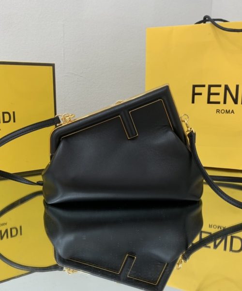 1:1 Replica Fendi First Small Black For Women, Women's HandBags, Shoulder And Crossbody Bags 10.2in/26cm FF 8BP129ABVEF0KUR