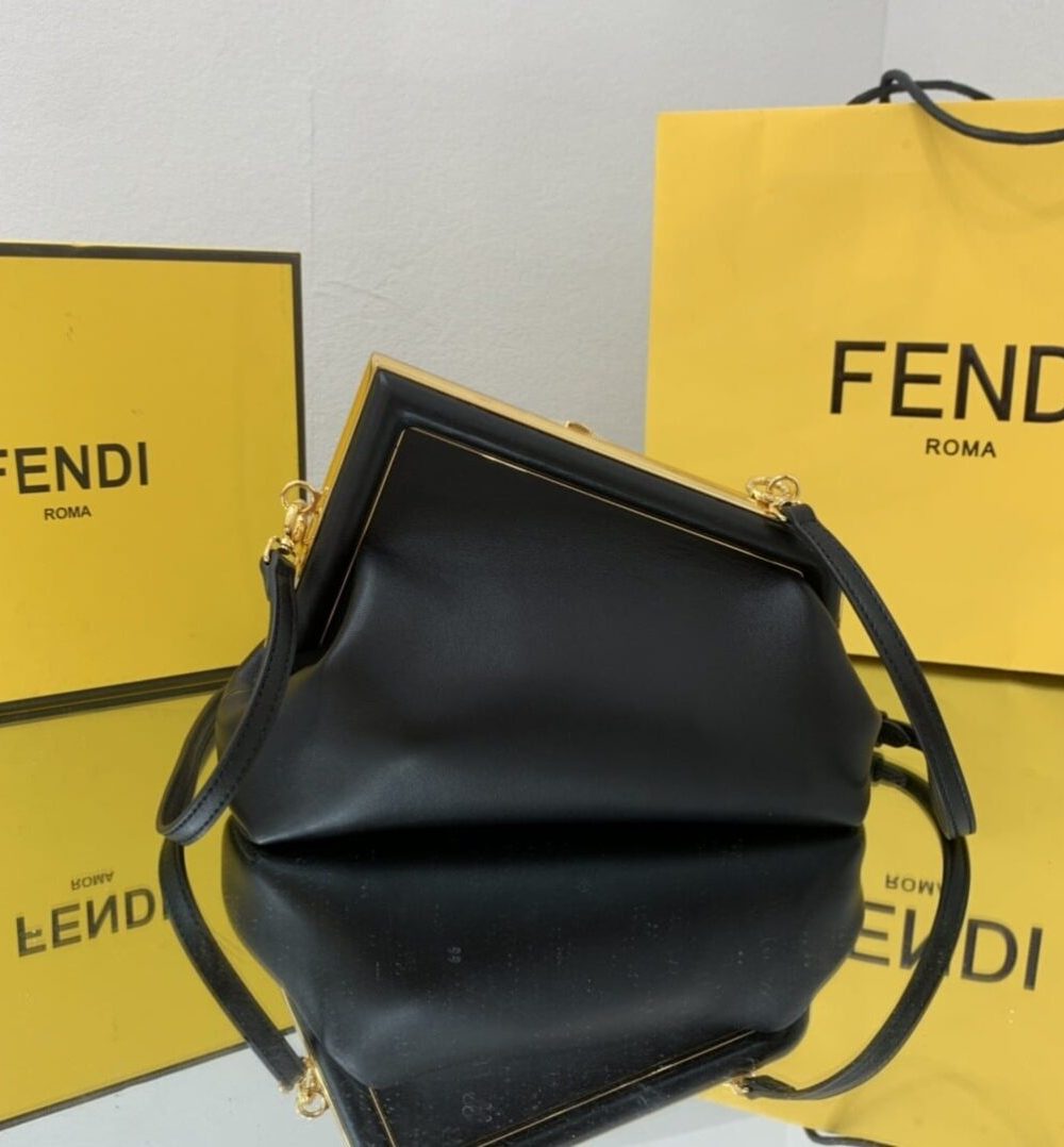 1:1 Replica Fendi First Small Black For Women, Women's HandBags, Shoulder And Crossbody Bags 10.2in/26cm FF 8BP129ABVEF0KUR