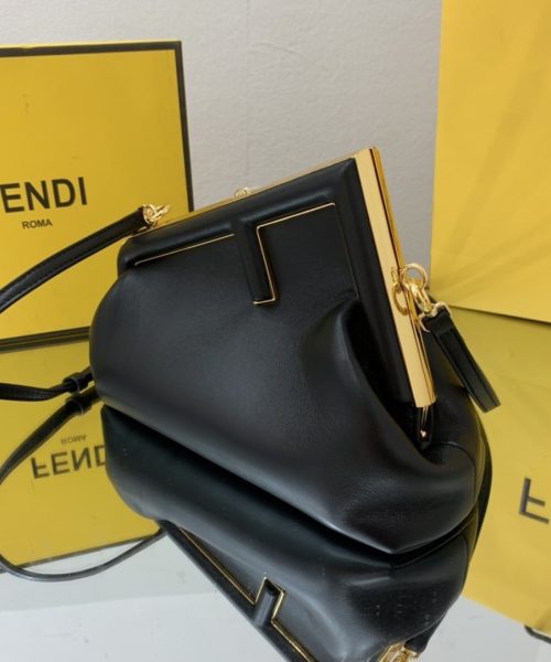 1:1 Replica Fendi First Small Black For Women, Women's HandBags, Shoulder And Crossbody Bags 10.2in/26cm FF 8BP129ABVEF0KUR