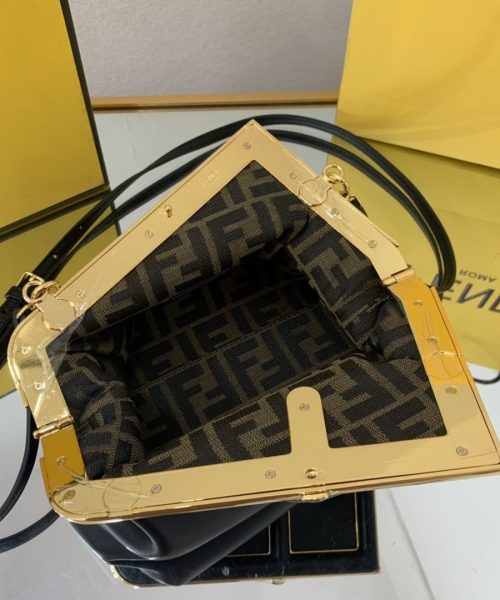 1:1 Replica Fendi First Small Black For Women, Women's HandBags, Shoulder And Crossbody Bags 10.2in/26cm FF 8BP129ABVEF0KUR
