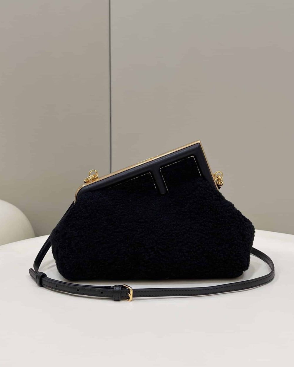 1:1 Replica Fendi First Small Black Mink Bag For Woman 26cm/10in