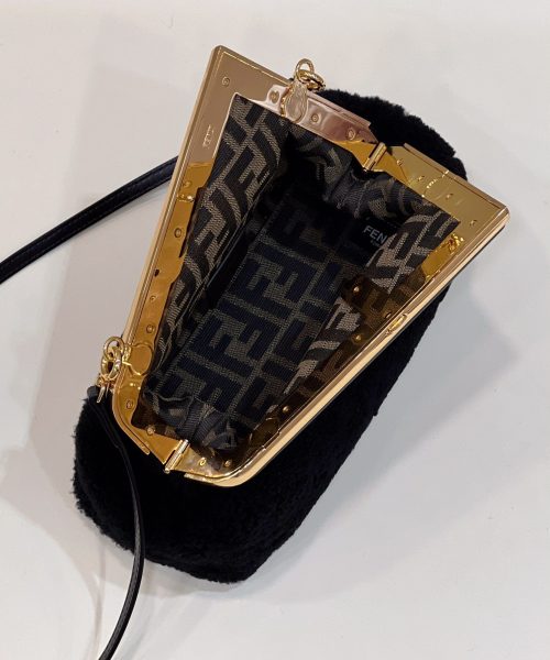 1:1 Replica Fendi First Small Black Mink Bag For Woman 26cm/10in