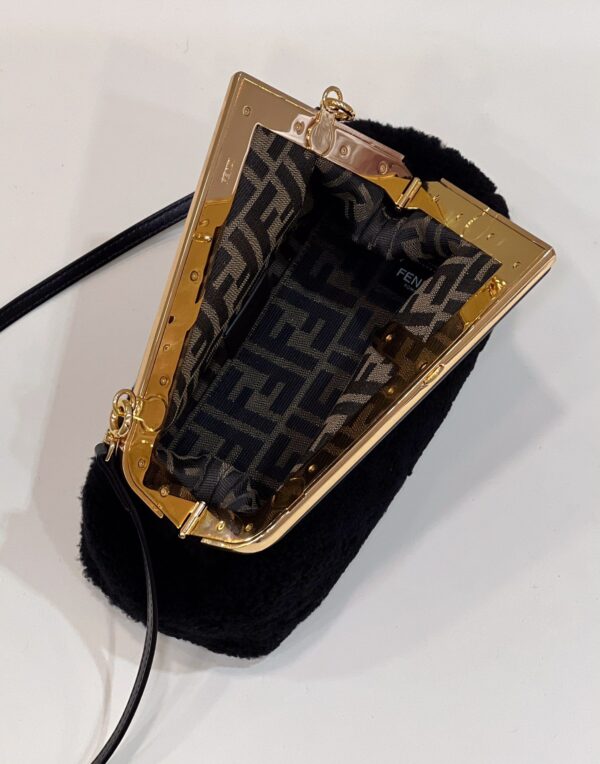 1:1 Replica Fendi First Small Black Mink Bag For Woman 26cm/10in