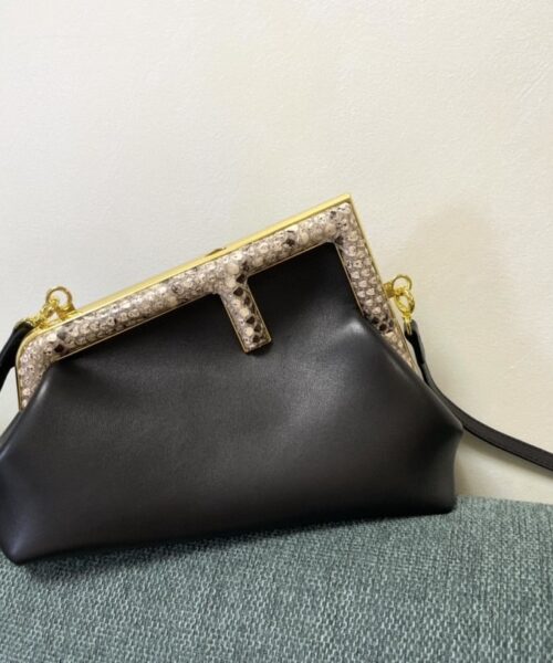1:1 Replica Fendi First Small Black with python Bag For Woman 26cm/10in 8BP129AGWRF1G5K