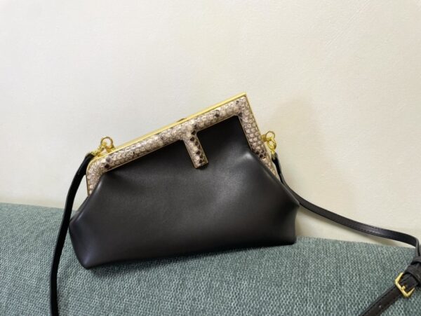 1:1 Replica Fendi First Small Black with python Bag For Woman 26cm/10in 8BP129AGWRF1G5K