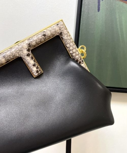 1:1 Replica Fendi First Small Black with python Bag For Woman 26cm/10in 8BP129AGWRF1G5K