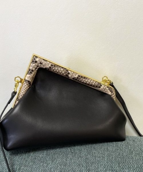 1:1 Replica Fendi First Small Black with python Bag For Woman 26cm/10in 8BP129AGWRF1G5K