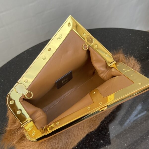 1:1 Replica Fendi First Small Brown Fox Fur Bag For Woman 26cm/10in