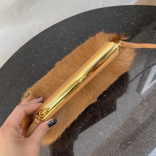 1:1 Replica Fendi First Small Brown Fox Fur Bag For Woman 26cm/10in