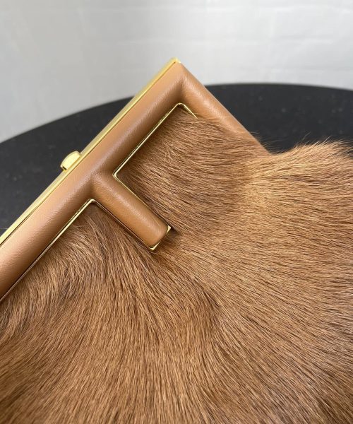 1:1 Replica Fendi First Small Brown Fox Fur Bag For Woman 26cm/10in