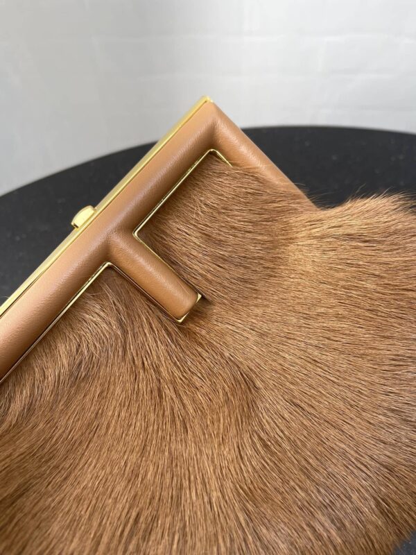 1:1 Replica Fendi First Small Brown Fox Fur Bag For Woman 26cm/10in