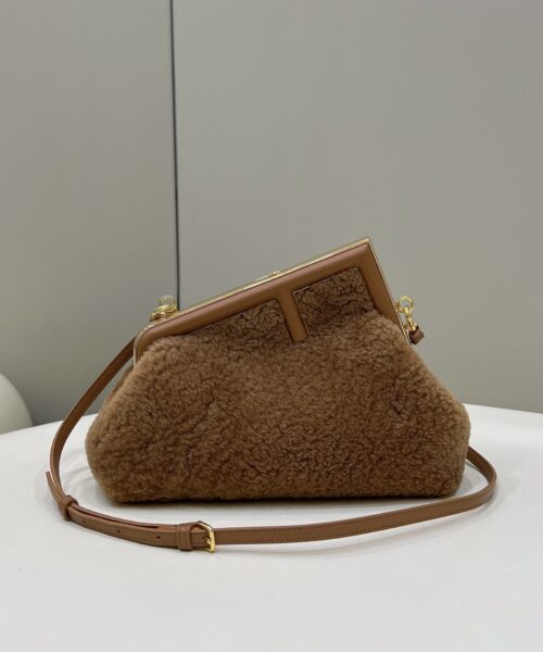 1:1 Replica Fendi First Small Brown Mink Bag For Woman 26cm/10in