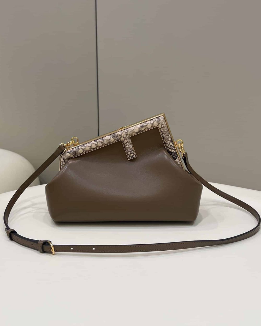 1:1 Replica Fendi First Small Dark Brown For Women, Women's HandBags, Shoulder And Crossbody Bags 10.2in/26cm FF 8BP129