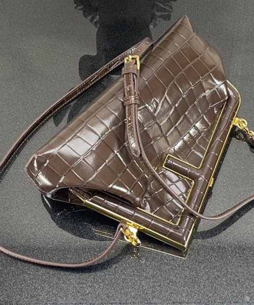1:1 Replica Fendi First Small Gray Crocodile Bag For Woman 26cm/10in