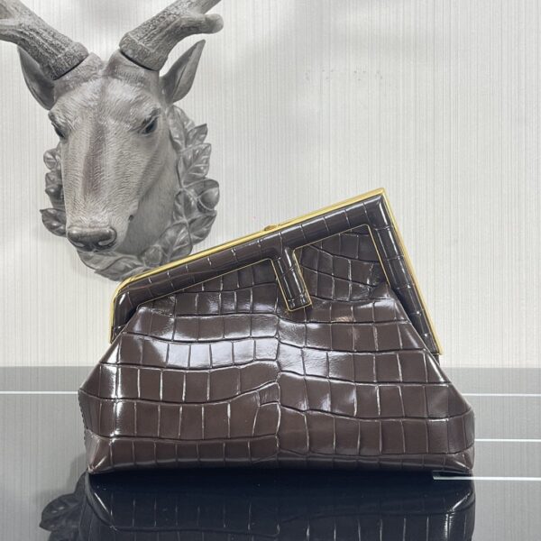 1:1 Replica Fendi First Small Gray Crocodile Bag For Woman 26cm/10in