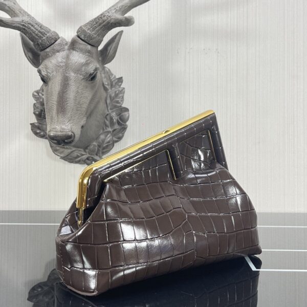 1:1 Replica Fendi First Small Gray Crocodile Bag For Woman 26cm/10in